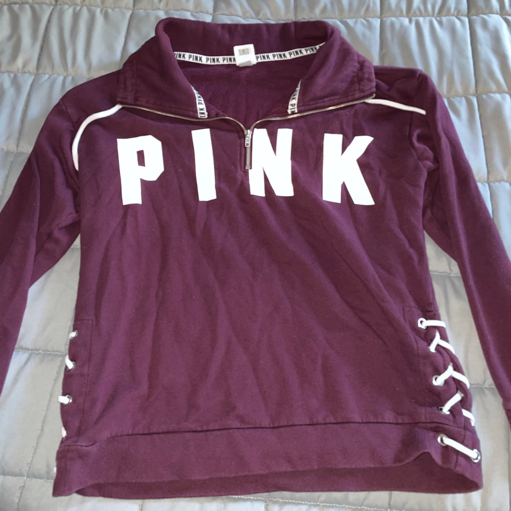 PINK quarter zip sweater